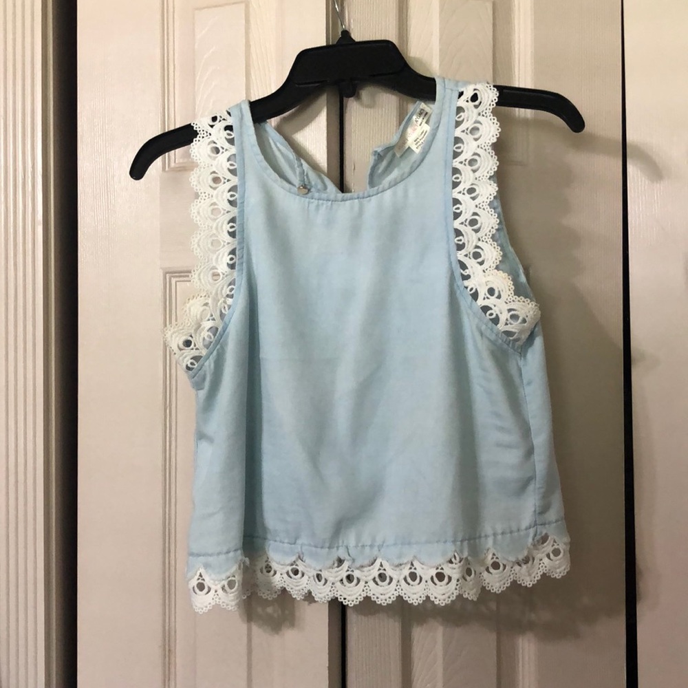 Baby blue crop top
